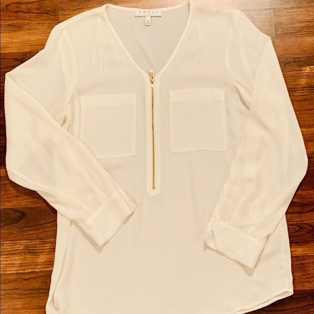 Chaus New York Front Zip Top